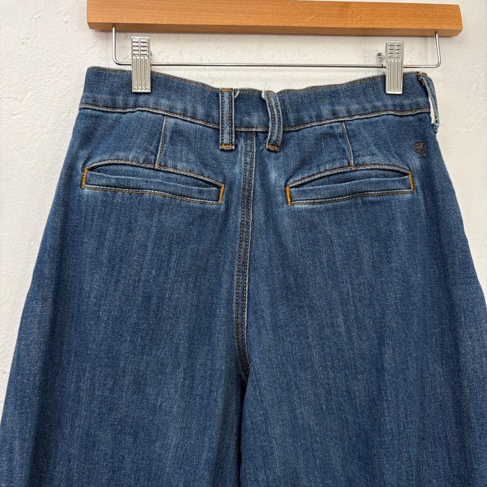 Anthropologie Pilcro Bell Bottom Wide Leg Jeans Women Size 25 Blue High Rise - Picture 9 of 13